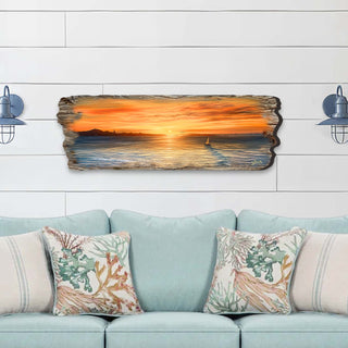 Ocean Sunset Wooden Wall Art by G. DeBrekht Coastal Decor - 8491106W