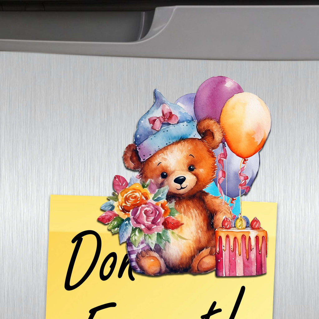 Happy Birthday Decorative Eco Wood Magnets Set of 6 by G. Debrekht - Family Love Decor - 8090035G-S6