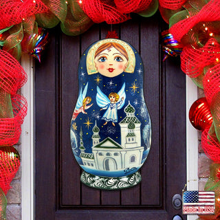 Flying Angels Nesting Doll Door Decor by G. DeBrekht - Christmas Decor - 8115941H