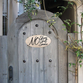 No shoes No shirt No service sign, Business sign, Made in the USA sign, Made from wood, Customers only - 320321