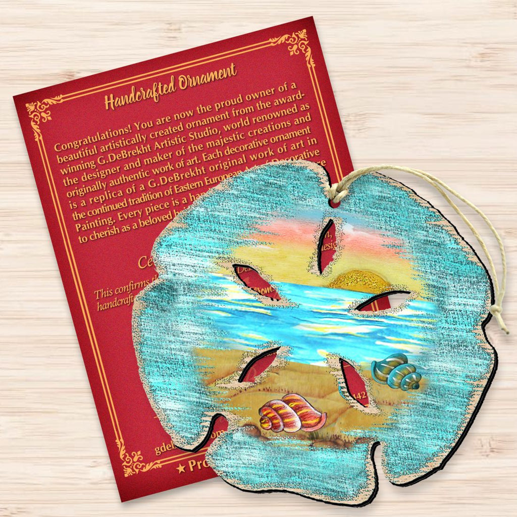 Sand Dollar Wooden Ornaments by G. DeBrekht - Coastal Holiday Decor - 8198539
