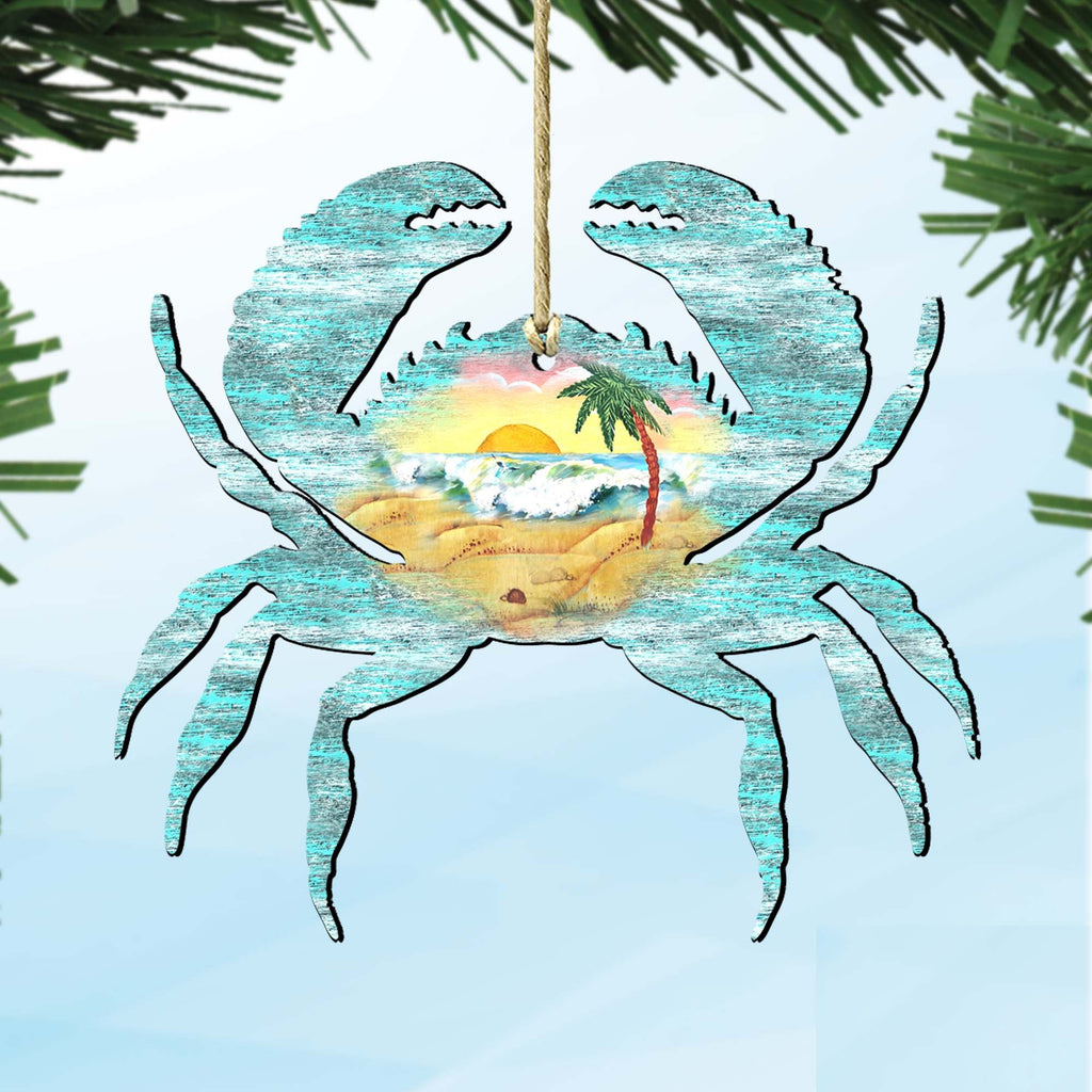 Crab Wooden Ornaments by G. DeBrekht - Coastal Holiday Decor - 8198511