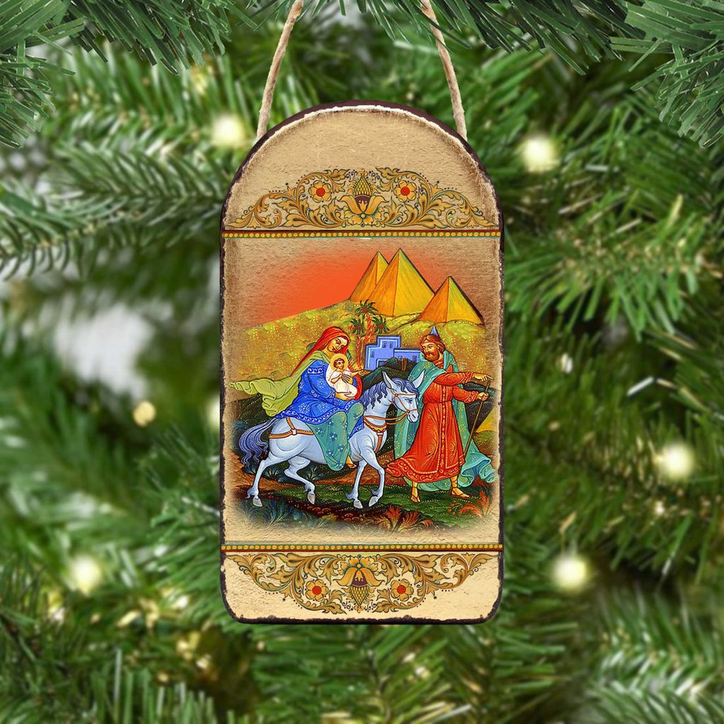 Flight to Egypt Religious Orthodox Sacred Icon Ornament - Inspirational Icon Decor - 87016