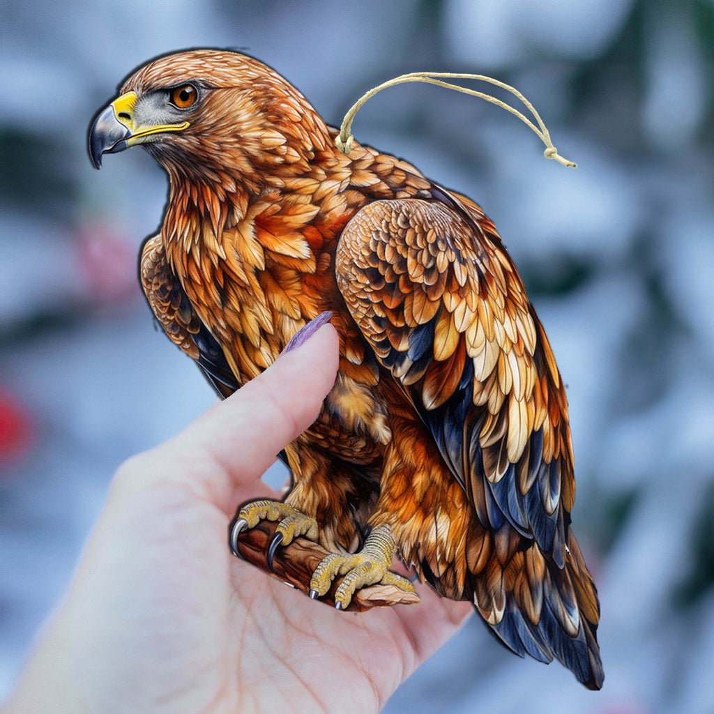 Alaskan Golden Eagle Wooden Ornaments by G.Debrekht - Wildlife Holiday Decor - 8710101-5
