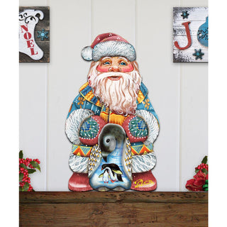 Penguin Santa Christmas Door Decor by G. DeBrekht - Christmas Santa Snowman Decor - 8118051H