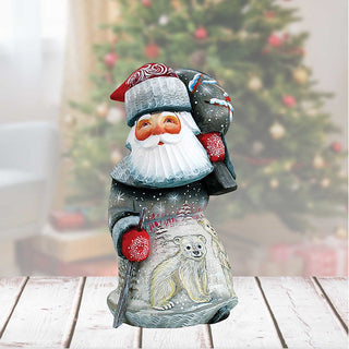 Delightful Polar Bear Hand-Painted WOODCARVED Masterpiece by G. DeBrekht - Christmas Decor - 820201 *** PRE-ORDER - Handmade Just for You! ***