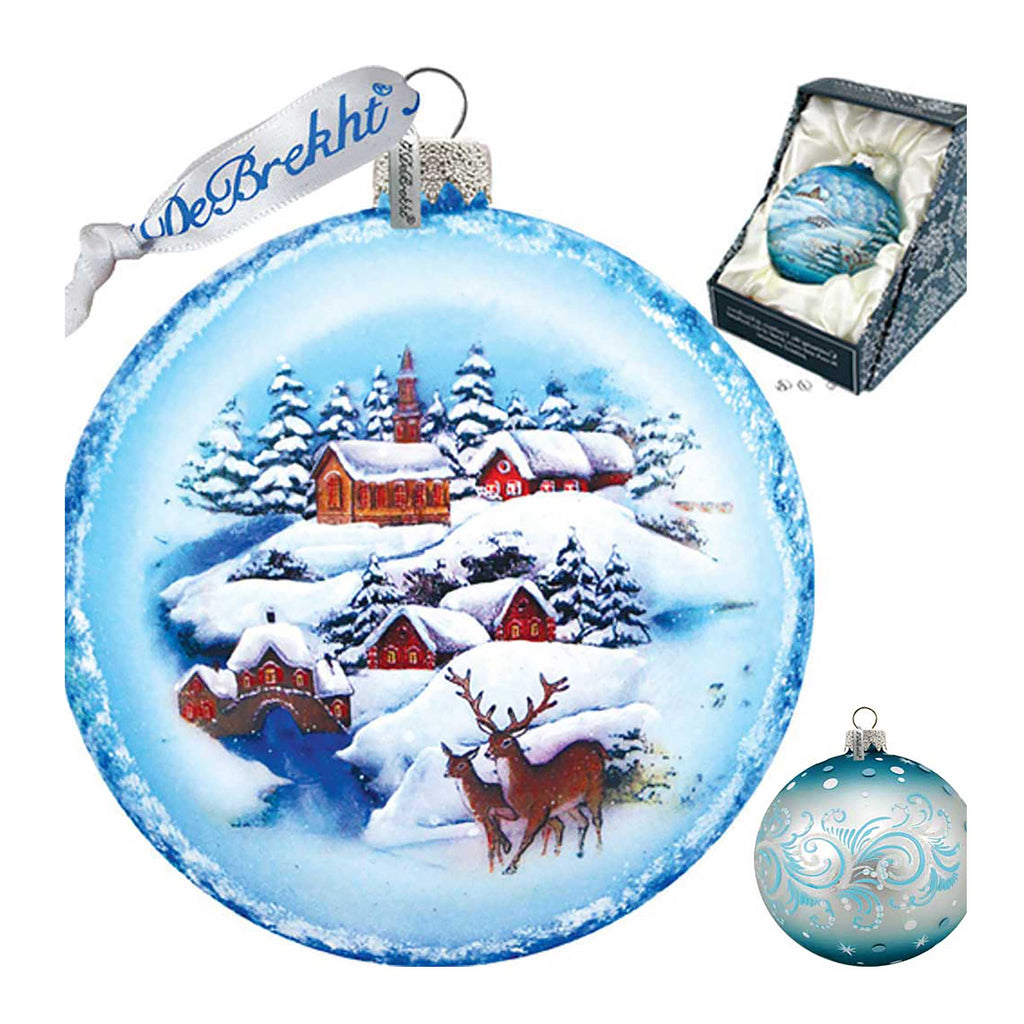Winter landscape Glass Ornament by G. DeBrekht - Christmas Decor - 744-012