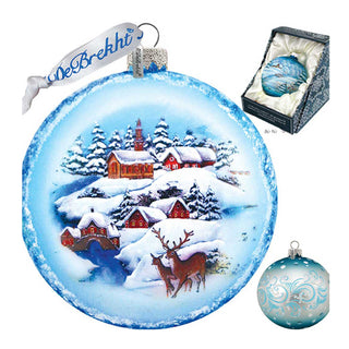 Winter landscape Glass Ornament by G. DeBrekht - Christmas Decor - 744-012