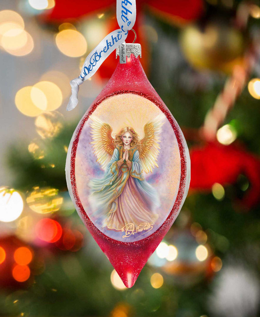 Angel Drop Glass Ornament by G. Debrekht - Nativity Holiday Decor - 757-051