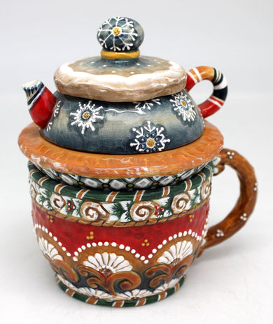 Snow Winter 4-Pieces Ceramic Tea Set, G.DeBrekht Limited Edition Reserve