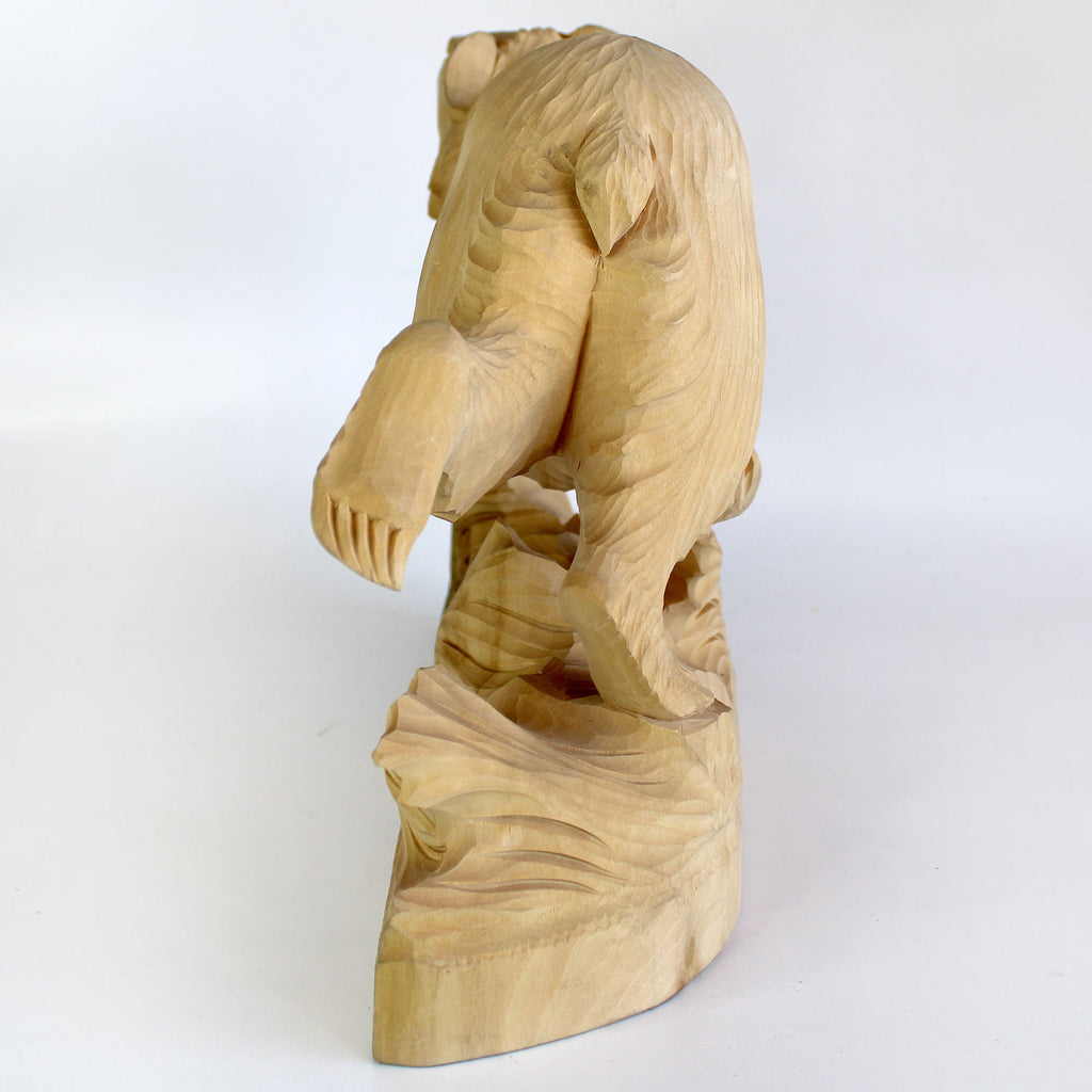 One-of-a-Kind Running Bear Wood Carved Figurine 10