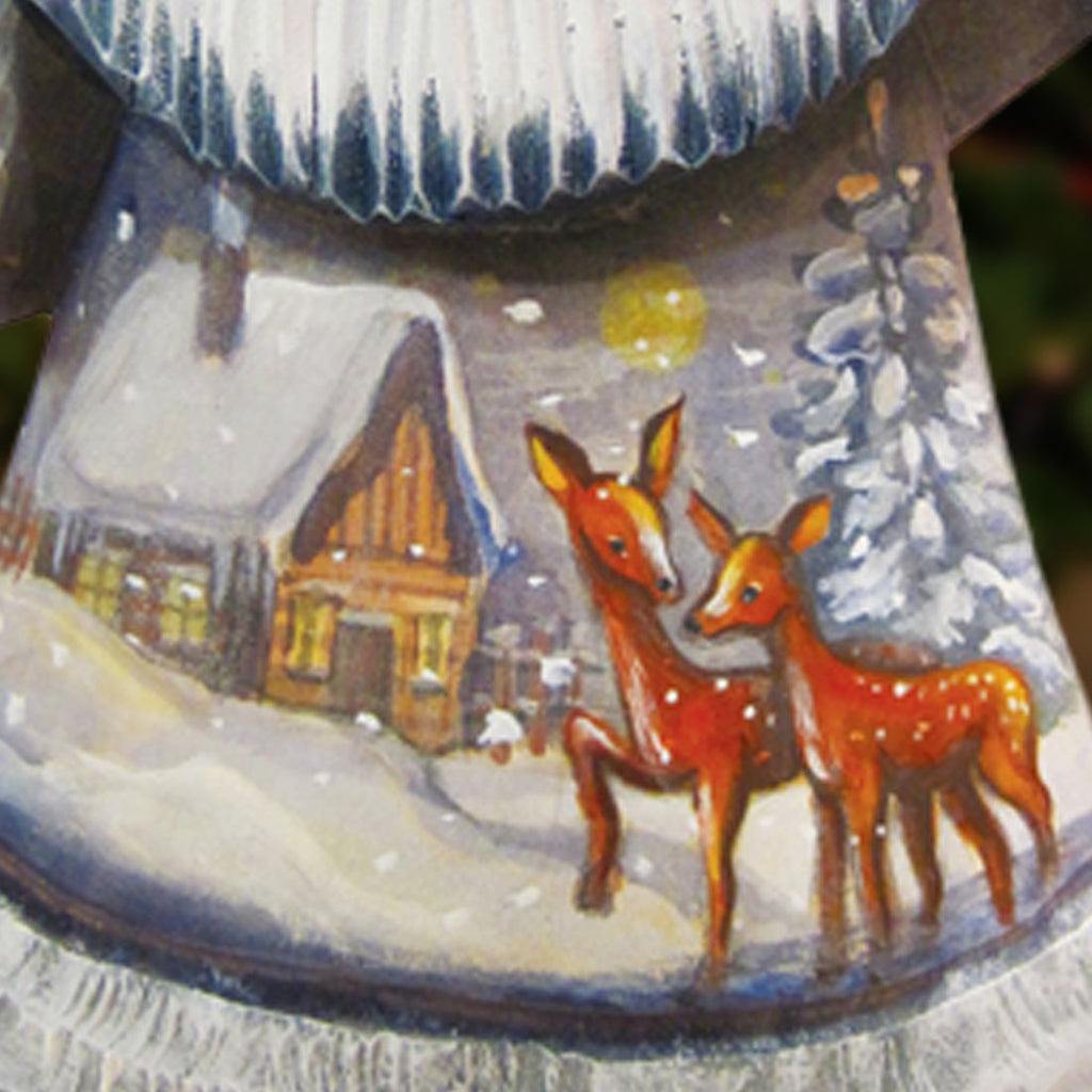 Santa Kind Deer's Father Frost Hand-Painted WOODCARVED Figurine by G. DeBrekht - Wildlife Holiday Decor - 8215675 *** PRE-ORDER - Handmade Just for You! ***