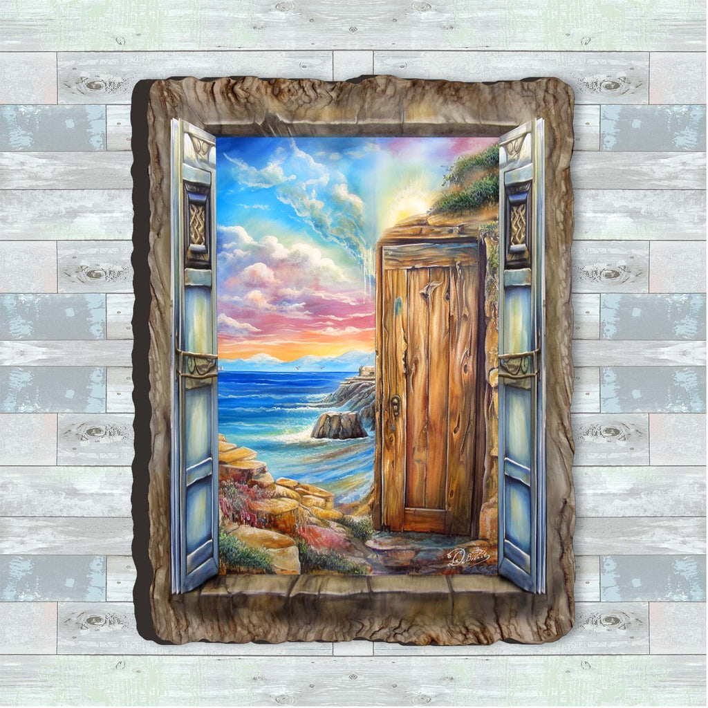 Coastal Serenity Window Wall Art by G. DeBrekht Coastal Decor - 8492106W