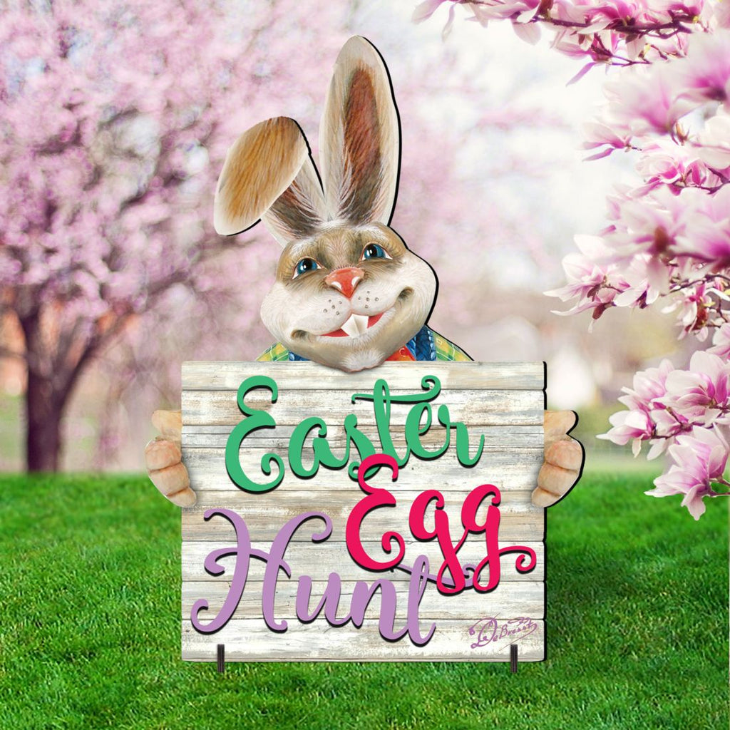 Easter Egg Hunt Bunny Yard Sign by G. DeBrekht - Easter Spring Decor - 8154423-2F