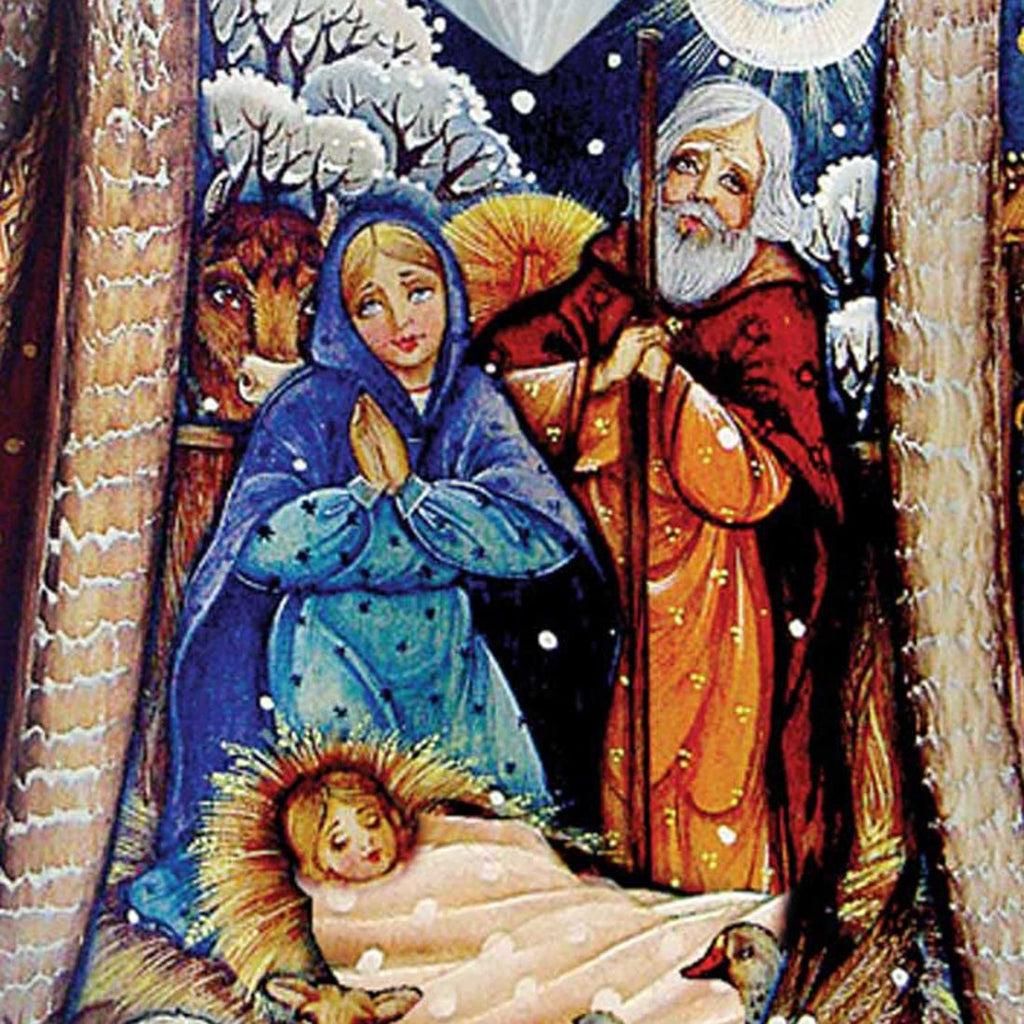 Magic Night Father Frost Santa Hand-Painted WOODCARVED Masterpiece by G. DeBrekht - Nativity Holiday Decor - 241123 *** PRE-ORDER - Handmade Just for You! ***