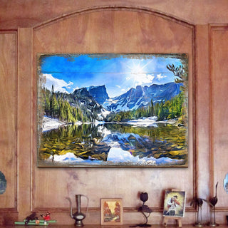 Forest Mountains Art Wooden Wall Art by Nature Wonders - Nature Wildlife Decor - 95237B