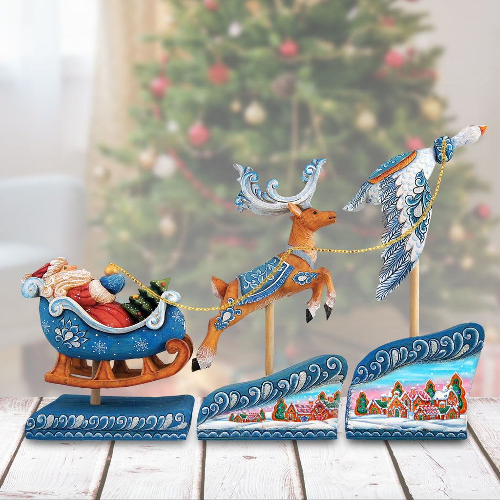 Christmas Arrival Set of 3, Christmas Handpainted G.DeBrekht 52902-B3