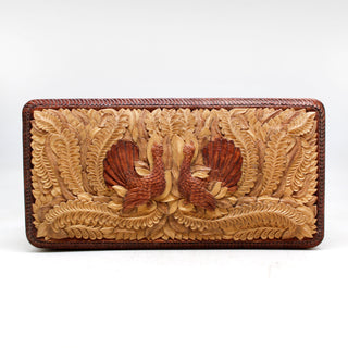 One-of-a-Kind Black Grouses WOODCARVED Jewelry BOX 8x4x3