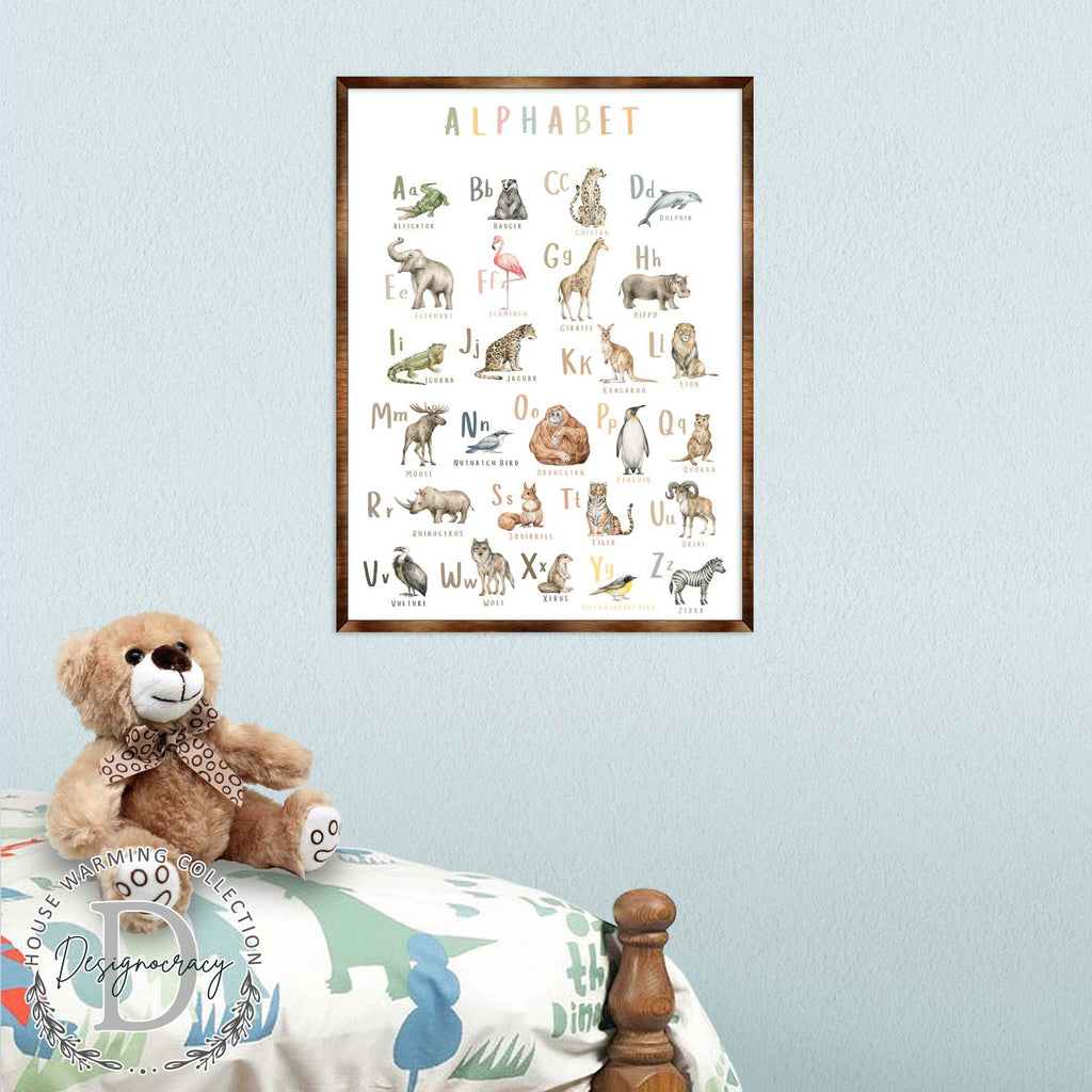Animal Alphabet Art - Wooden Educational Art - Wall Decor - Homeschool Decor - Classroom Decor - Playroom Decor - Nursery Wall Art - Art For Kids - 310211