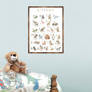 Animal Alphabet Art - Wooden Educational Art - Wall Decor - Homeschool Decor - Classroom Decor - Playroom Decor - Nursery Wall Art - Art For Kids - 310211