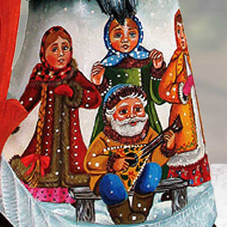 Midnight Dance Party Santa Hand-Painted WOODCARVED Figurine by G. DeBrekht - Christmas Decor - 821448 *** PRE-ORDER - Handmade Just for You! ***