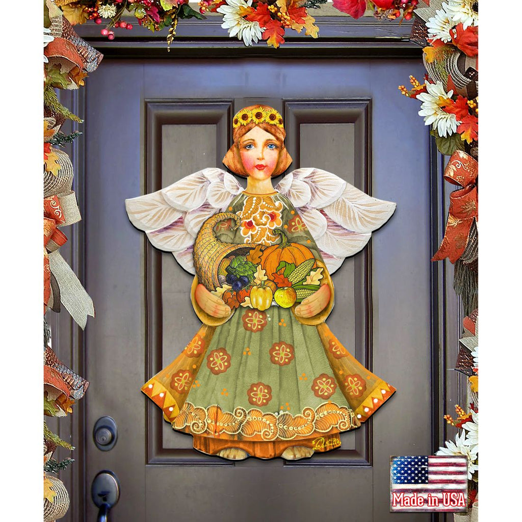 Fall Angel Thanksgiving Halloween Door Decor by G. DeBrekht - Thanksgiving Halloween Decor - 8155232H