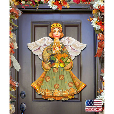 Fall Angel Thanksgiving Halloween Door Decor by G. DeBrekht - Thanksgiving Halloween Decor - 8155232H