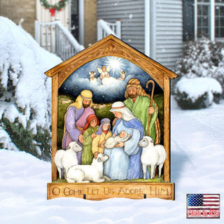 Holy Family Nativity Outdoor Decor by Susan Winget - Nativity Holiday Decor -8471112F-SW