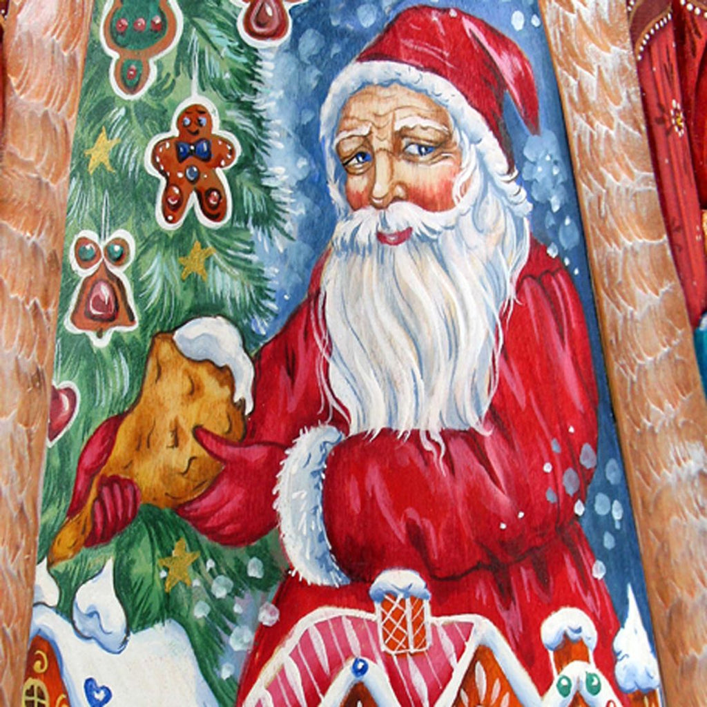 Gingerbread House Santa Hand-Painted WOODCARVED Masterpiece by G. DeBrekht - Christmas Decor - 210225SE