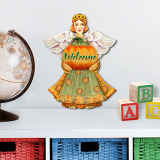 Welcome Fall Angel Halloween Door Decor by G. DeBrekht - Thanksgiving Halloween Decor - 8155232-2H