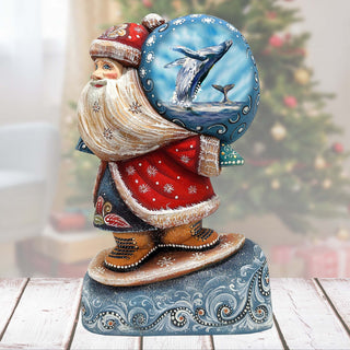 Whale Tale Sack Santa Hand-Painted WOODCARVED Masterpiece by G. DeBrekht - Christmas Decor - 8204018 *** PRE-ORDER - Handmade Just for You! ***
