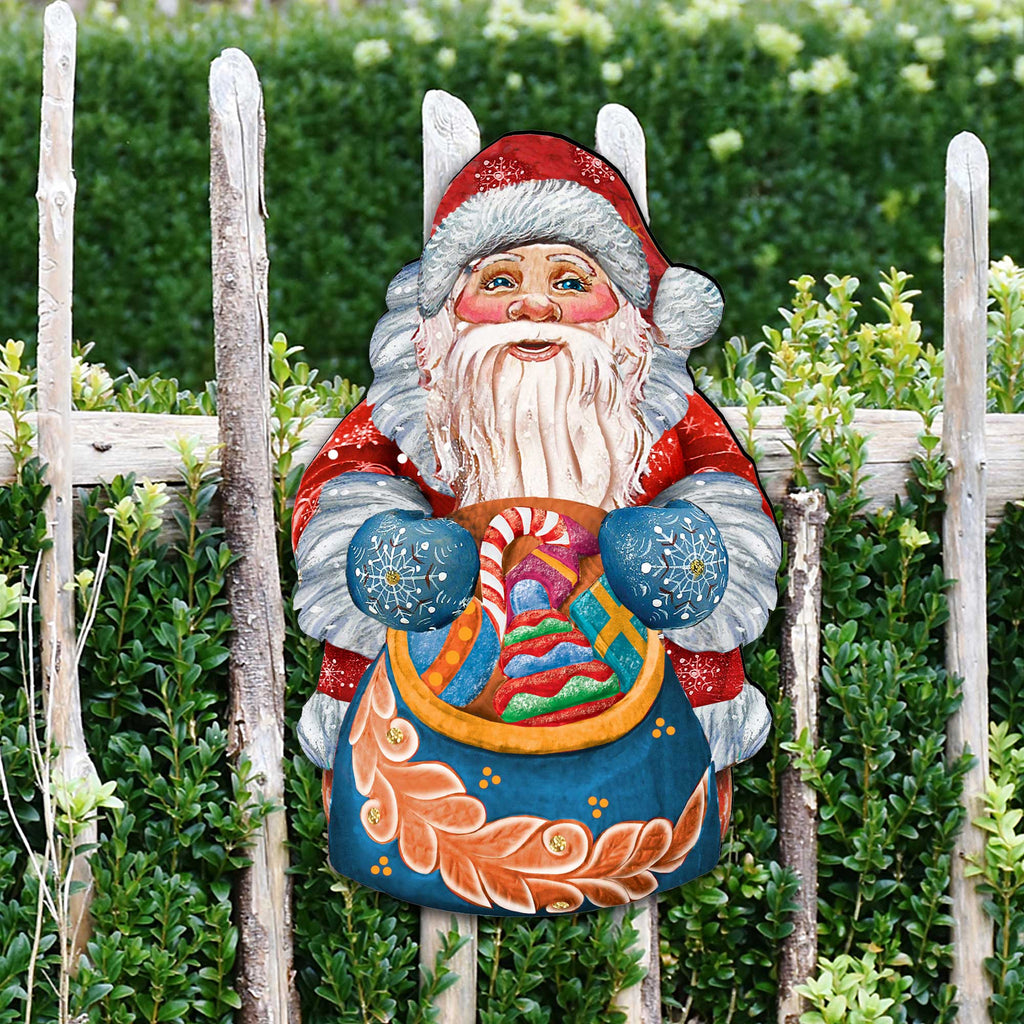 Birdie Santa Christmas Door Decor by G. DeBrekht - Christmas Santa Snowman Decor - 8117902H
