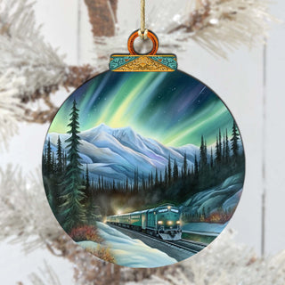 Arctic Light Show Wooden Ornaments by G.Debrekht - Wildlife Holiday Decor - 870040