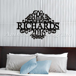 Custom Wood Sign Personalized Family Sign Last Name Sign - Family Name Sign - WOODEN MONOGRAM - Wedding Decor, Wedding Wall Art #93153MND