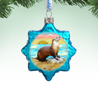 Sea Otter Mercury Glass Ornament by G. DeBrekht - Coastal Holiday Decor - 777377