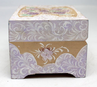 One-of-a-Kind White Wedding Summer Flowers Hand Painted Wooden Box 5 x 3
