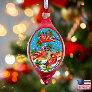a christmas ornament hanging from a christmas tree