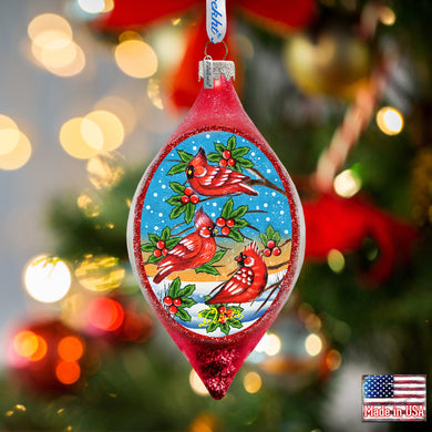 a christmas ornament hanging from a christmas tree