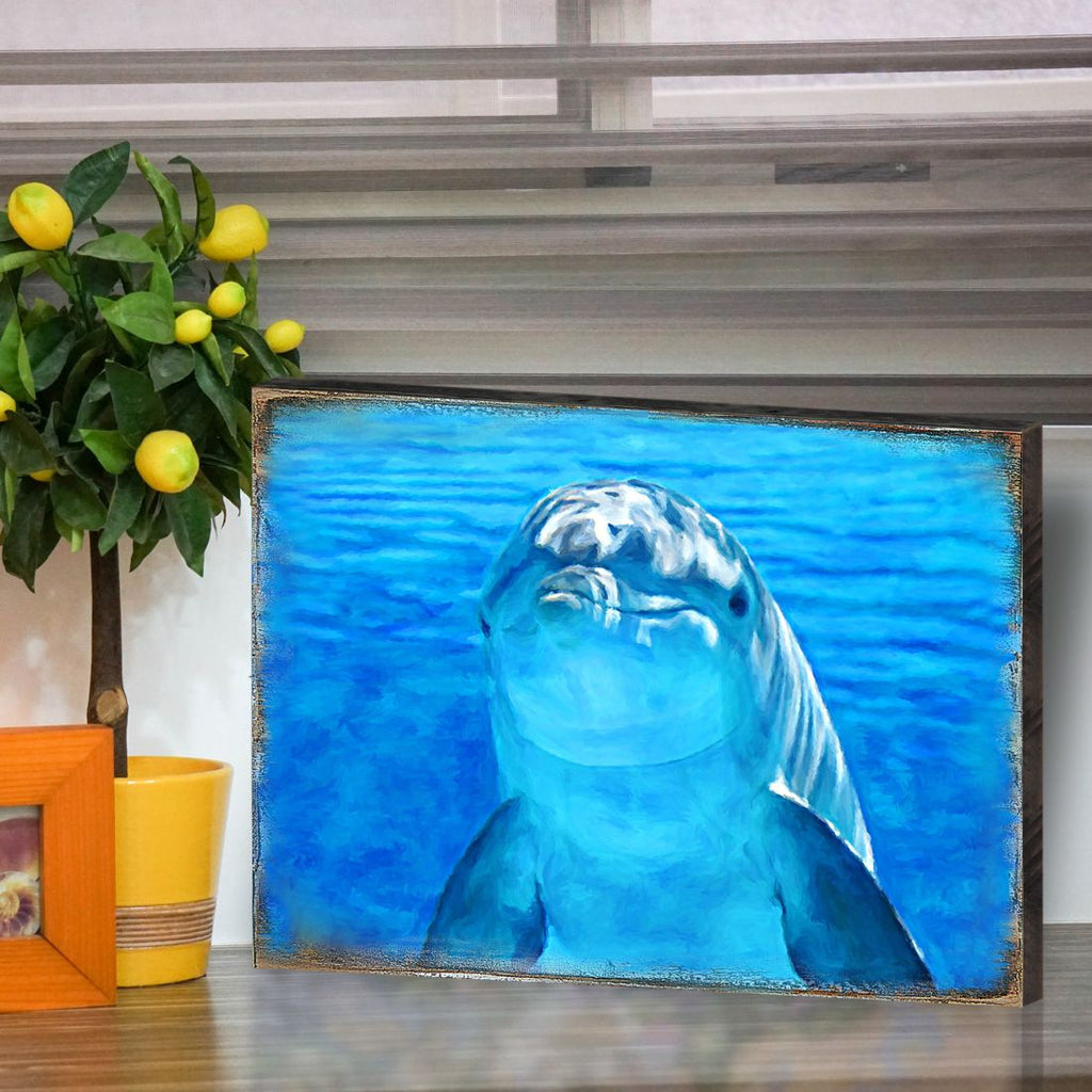 Speers Dolphin Wood Wooden Coastal Wall Art by Nature Wonders - Coastal Sea-Life Decor - 95261B