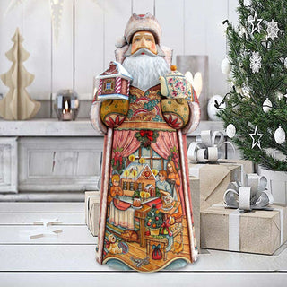 Sweet Celebration Santa Hand-Painted WOODCARVED Masterpiece by G. DeBrekht - Christmas Decor - 215840