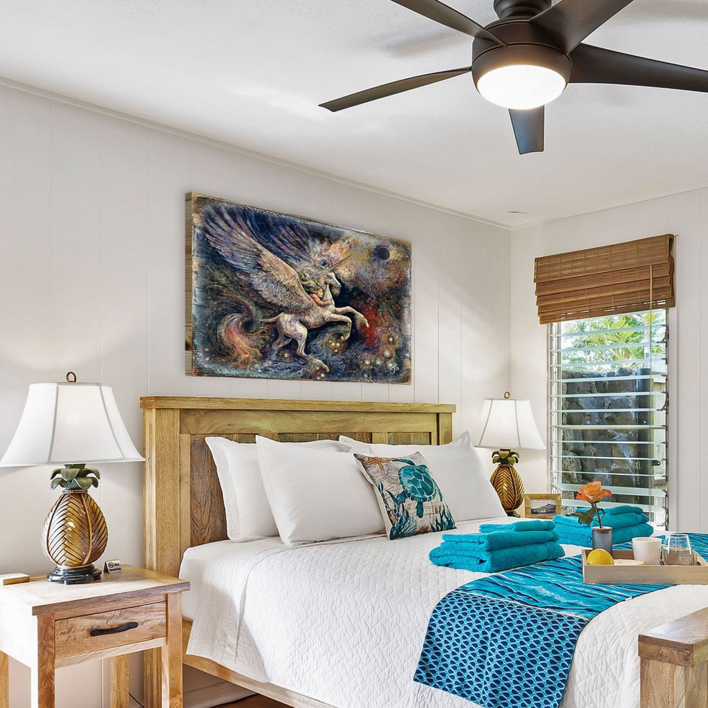 Unicorn Pegasus Fantasy Wooden Wall Art by Josephine Wall - Fantasy Decor - 852140-JW