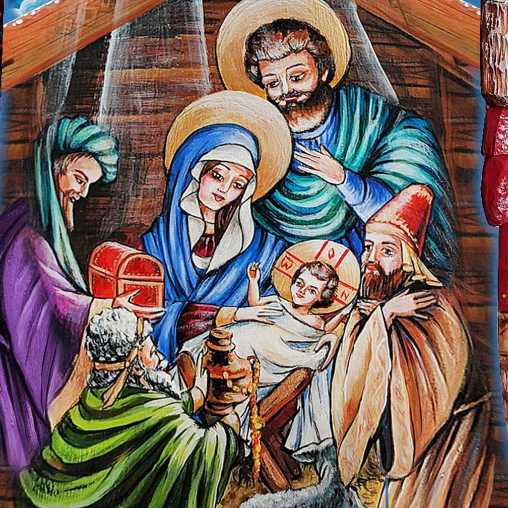 Angels Story Hand-Painted WOODCARVED Masterpiece by G. DeBrekht - Nativity Holiday Decor - L291833 - SPECIAL ORDER