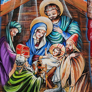 Angels Story Hand-Painted WOODCARVED Masterpiece by G. DeBrekht - Nativity Holiday Decor - L291833 - SPECIAL ORDER