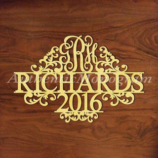 Custom Wood Sign Personalized Family Sign Last Name Sign - Family Name Sign - WOODEN MONOGRAM - Wedding Decor, Wedding Wall Art #93153MND