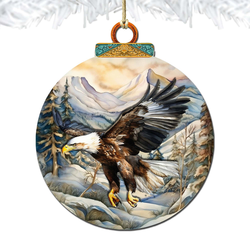 Bald Eagle of Alaska Wooden Ornaments by G.Debrekht - Wildlife Holiday Decor - 870063