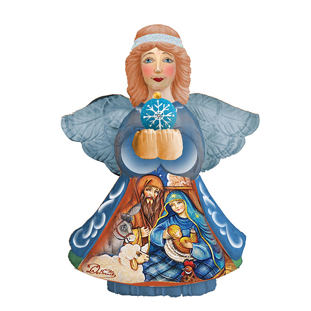 Nativity Angel Gift Giver Handcrafted Christmas Figurine - G. DeBrekht - Nativity Holiday Decor - 516652