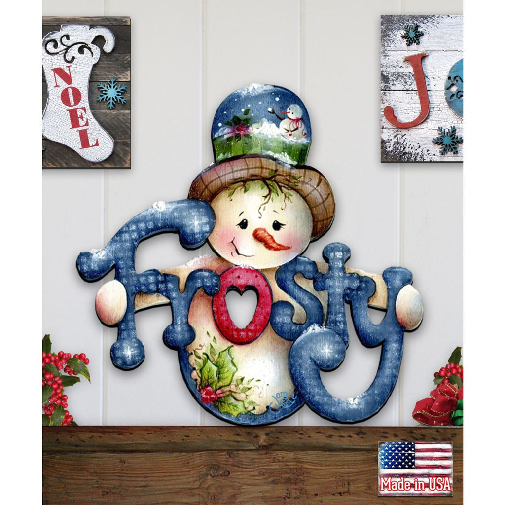 Frosty Christmas Door Decor by Jamie Mills-Price - Christmas Santa Snowman Decor - 8457505H