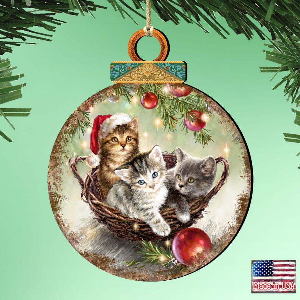 Christmas Kittens Wooden Ornaments by Gelsinger - Christmas Decor - 8021117-1607