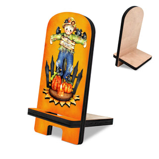 No Crows! Cell Phone Stand Halloween Decor Wood Mobile Tablet Holder Charging Station Organizer by Jamie Mills-Price - 892037-MP