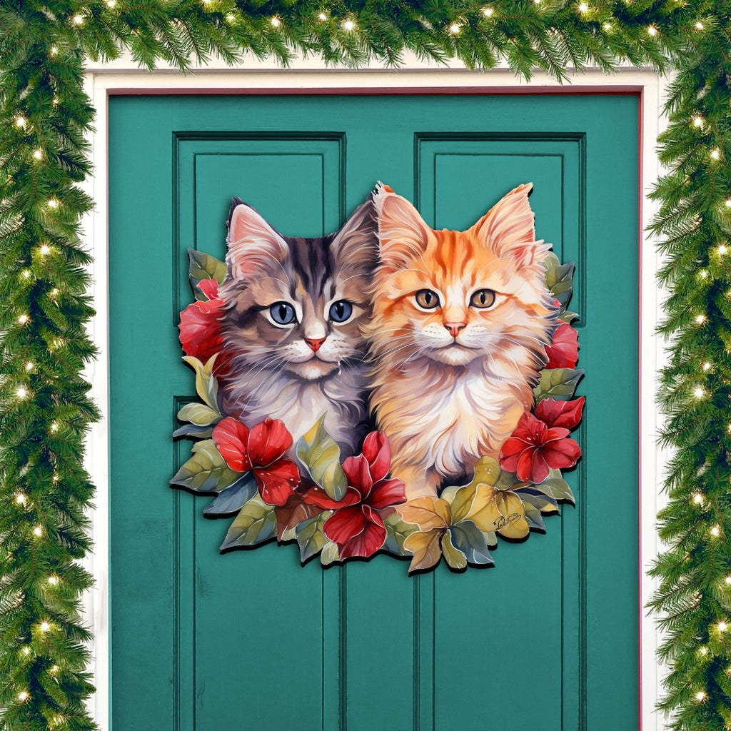 Cute Kittens Holiday Door Decor Wall Decor by G. Debrekht - Pets Decor - 8611091H